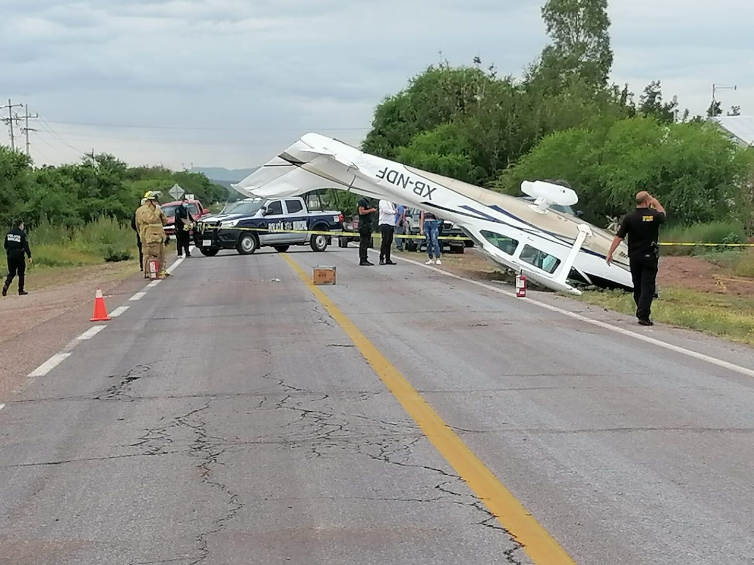 AVIONETA SUFRE FALLA Y TERMINA VOLCADA EN EL MUNICIPIO DE ALDAMA