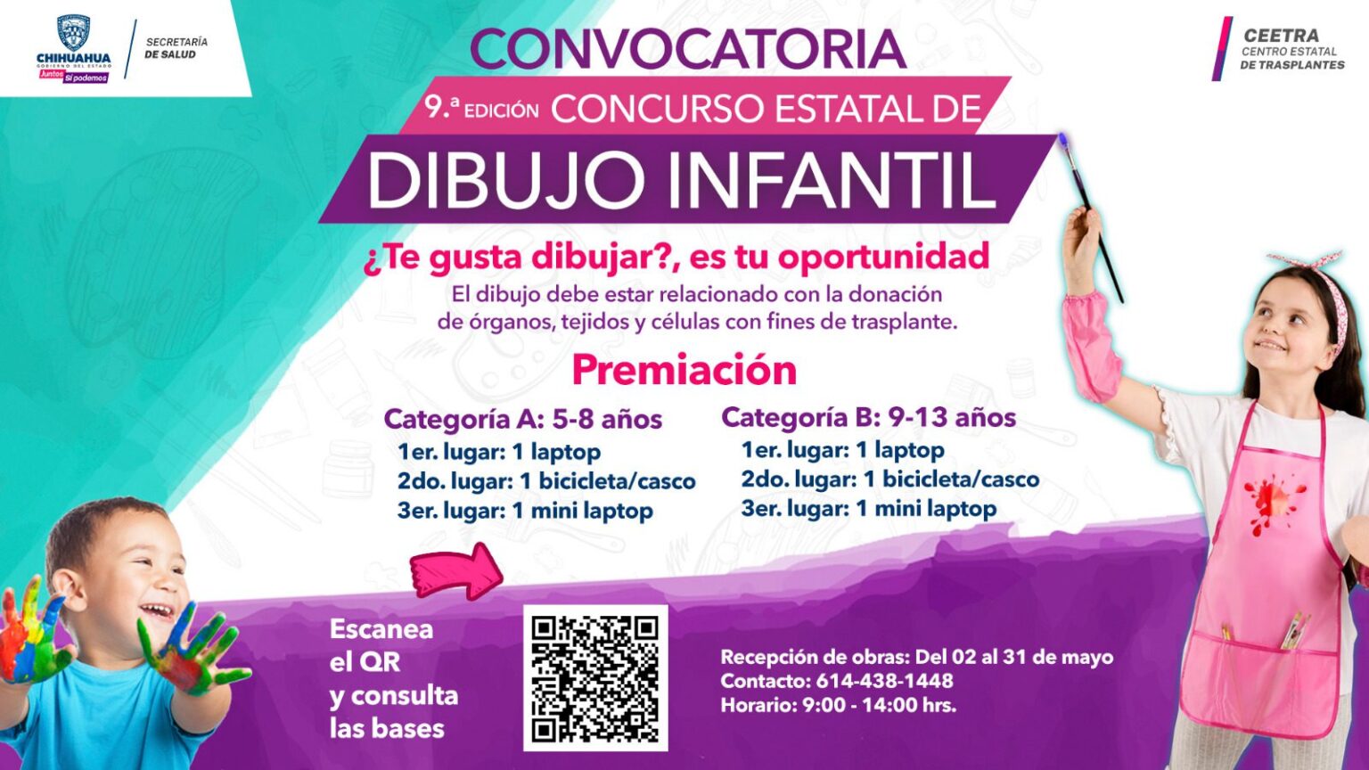 INVITA SECRETARÍA DE SALUD A PARTICIPAR EN EL CONCURSO ESTATAL DE DIBUJO INFANTIL SOBRE DONACIÓN DE ÓRGANOS Y TEJIDOS