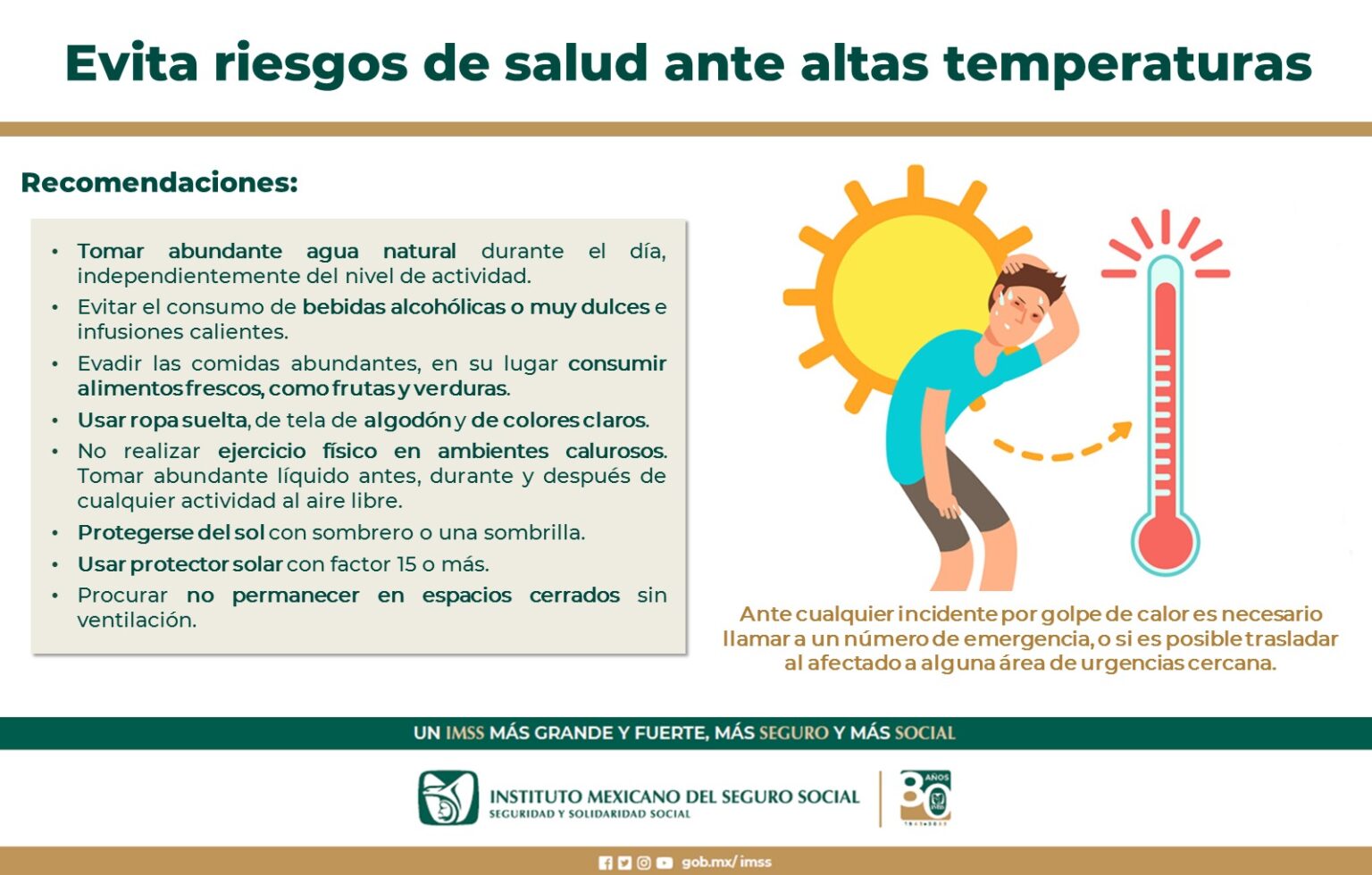 A EXTREMAR PRECAUCIONES EN ESTA TEMPORADA DE CALOR: IMSS CHIHUAHUA
