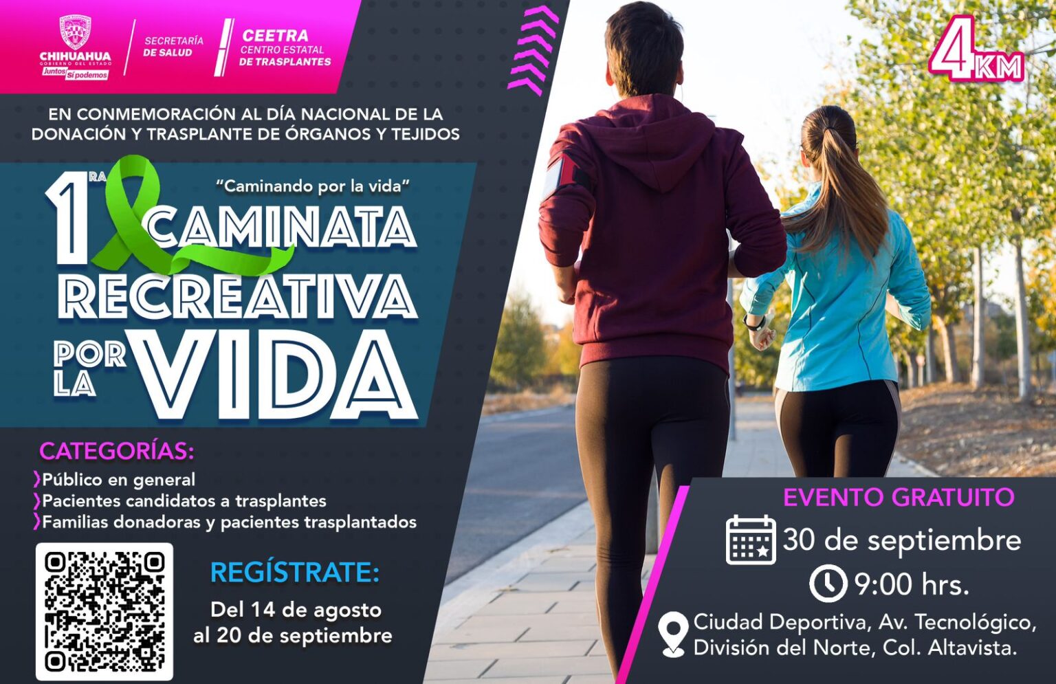 INVITA SECRETARÍA DE SALUD A PARTICIPAR EN CAMINATA POR EL DÍA NACIONAL DE TRASPLANTE DE ÓRGANOS