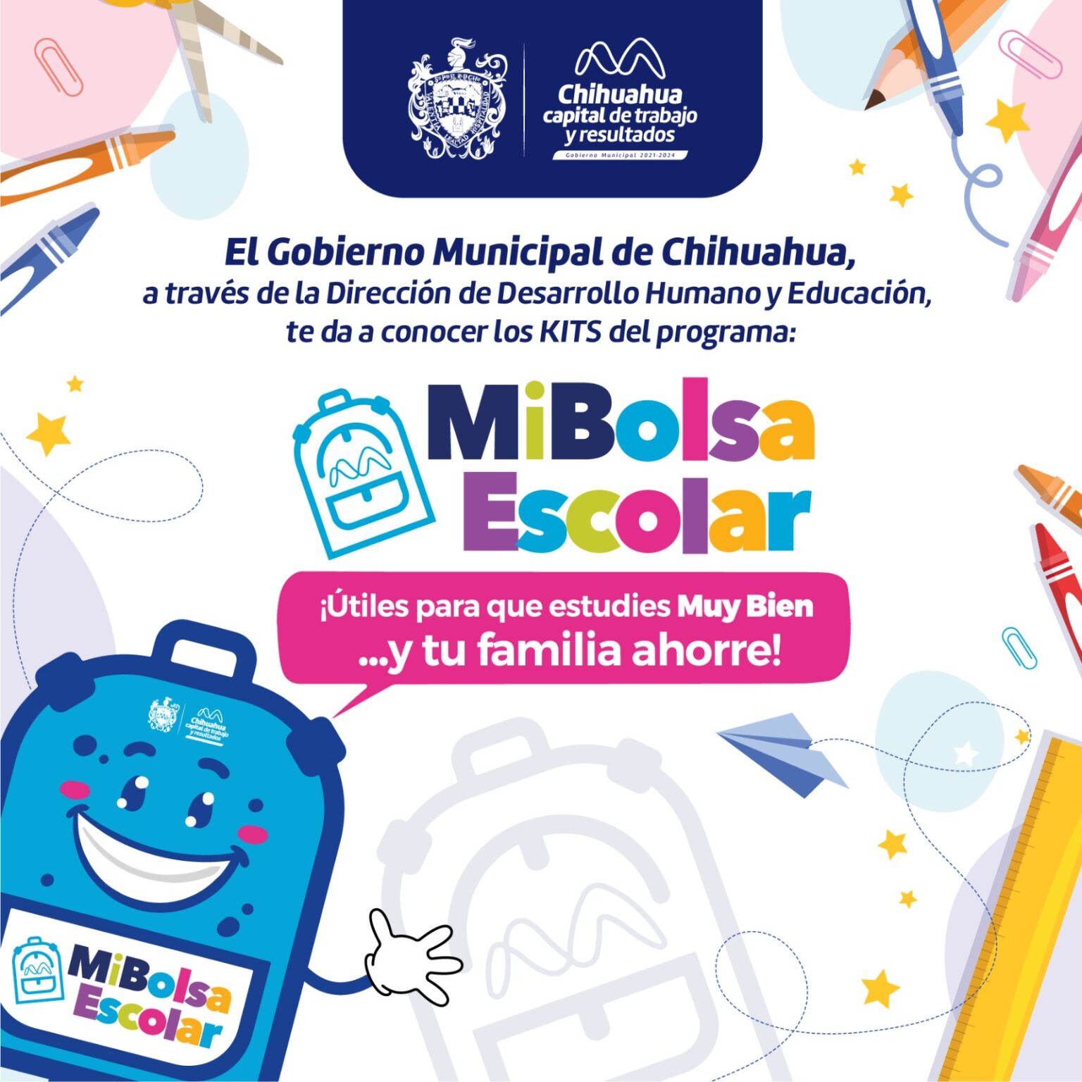 DA A CONOCER EL GOBIERNO MUNICIPAL CONTENIDO DEL PROGRAMA «MI BOLSA ESCOLAR»