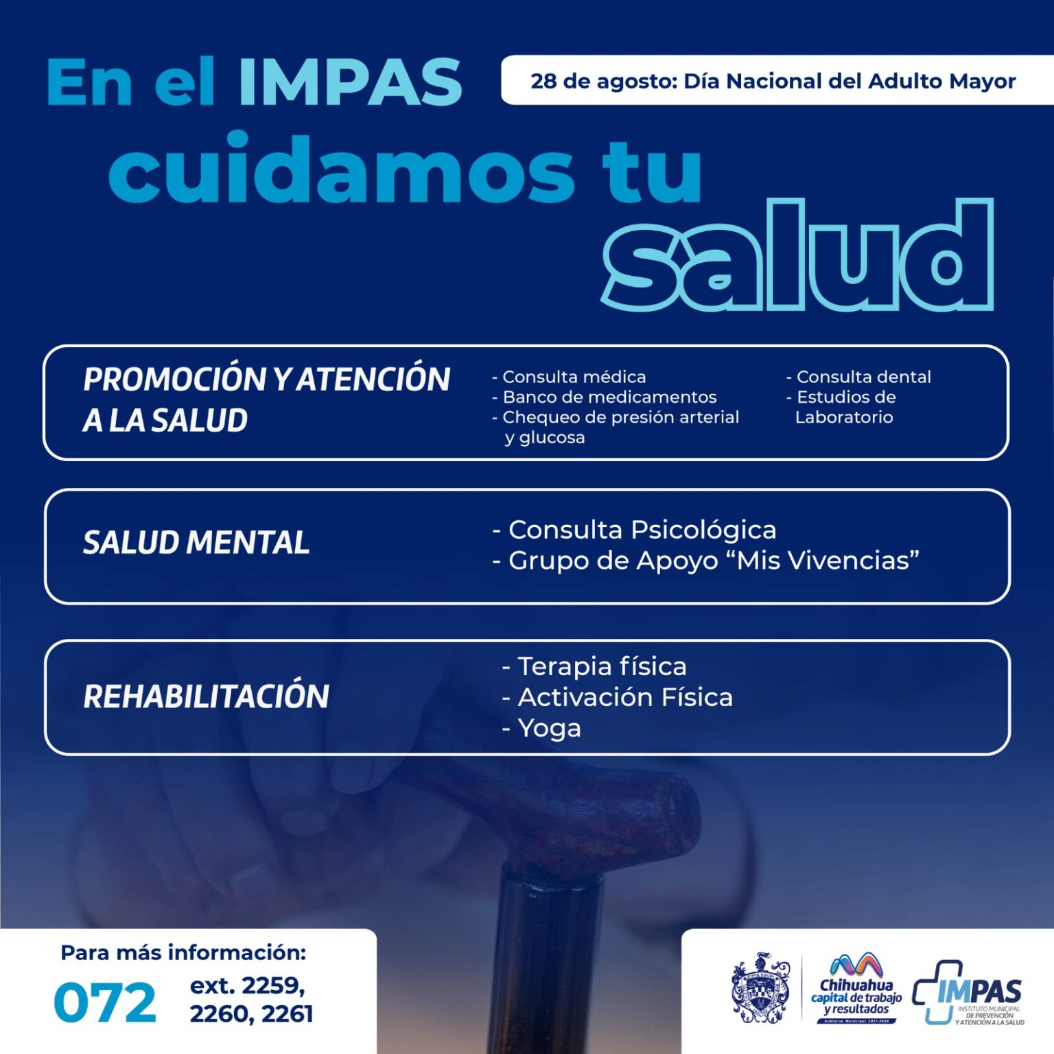 INVITA IMPAS A ADULTOS MAYORES DE LA CAPITAL A HACER USO DE SUS SERVICIOS