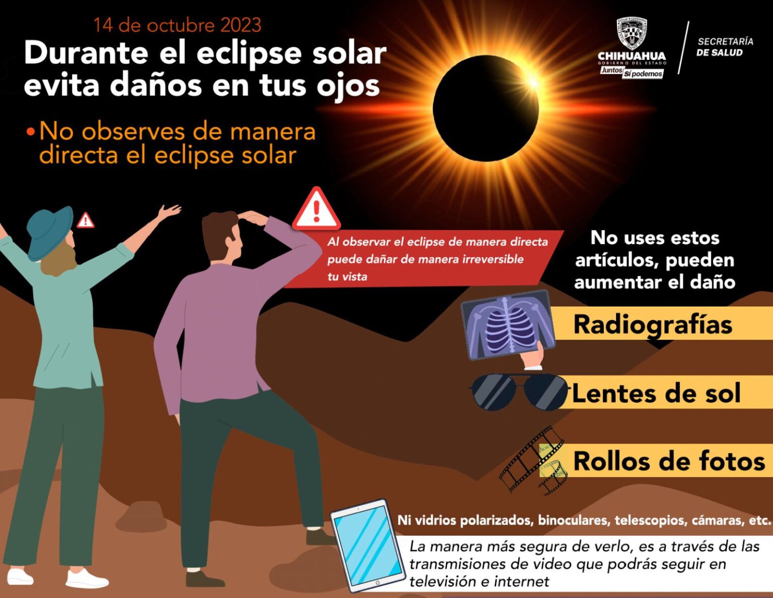 EXHORTA SECRETARÍA DE SALUD TOMAR PRECAUCIONES AL OBSERVAR EL ECLIPSE SOLAR