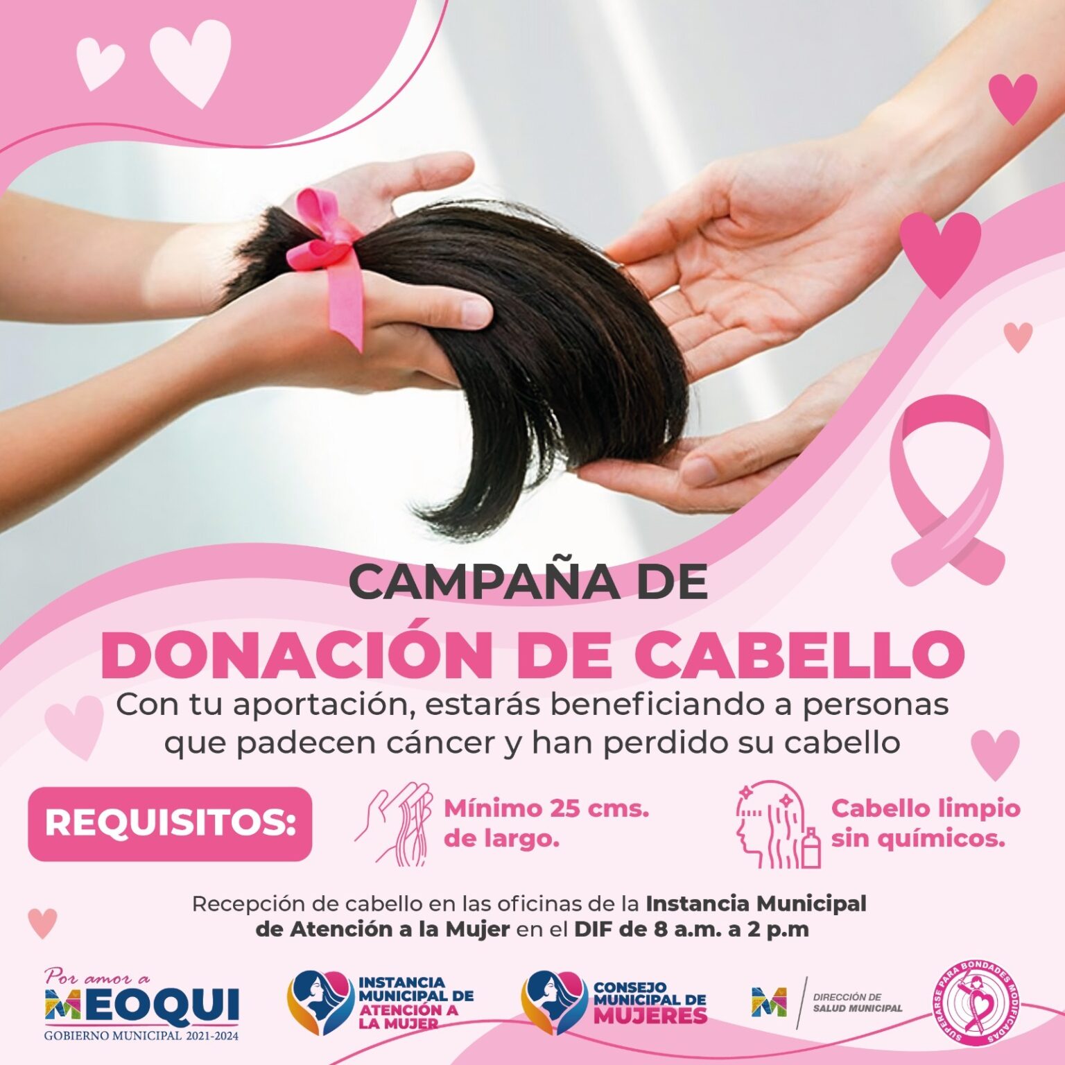 INVITAN EN MEOQUI A DONAR CABELLO EN ESTE MES ROSA