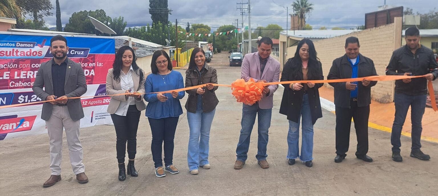 Visitó Flor Navarro municipio e Inauguró la Pavimentación de la Calle Lerdo de Tejada