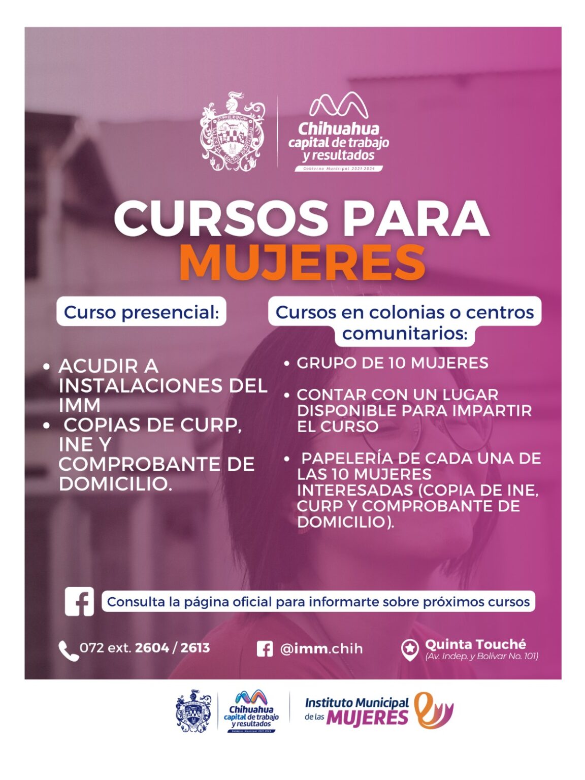 INSCRÍBETE A LAS CAPACITACIONES PARA MUJERES EN DIVERSOS OFICIOS QUE OFRECE MUNICIPIO ESTE 2024