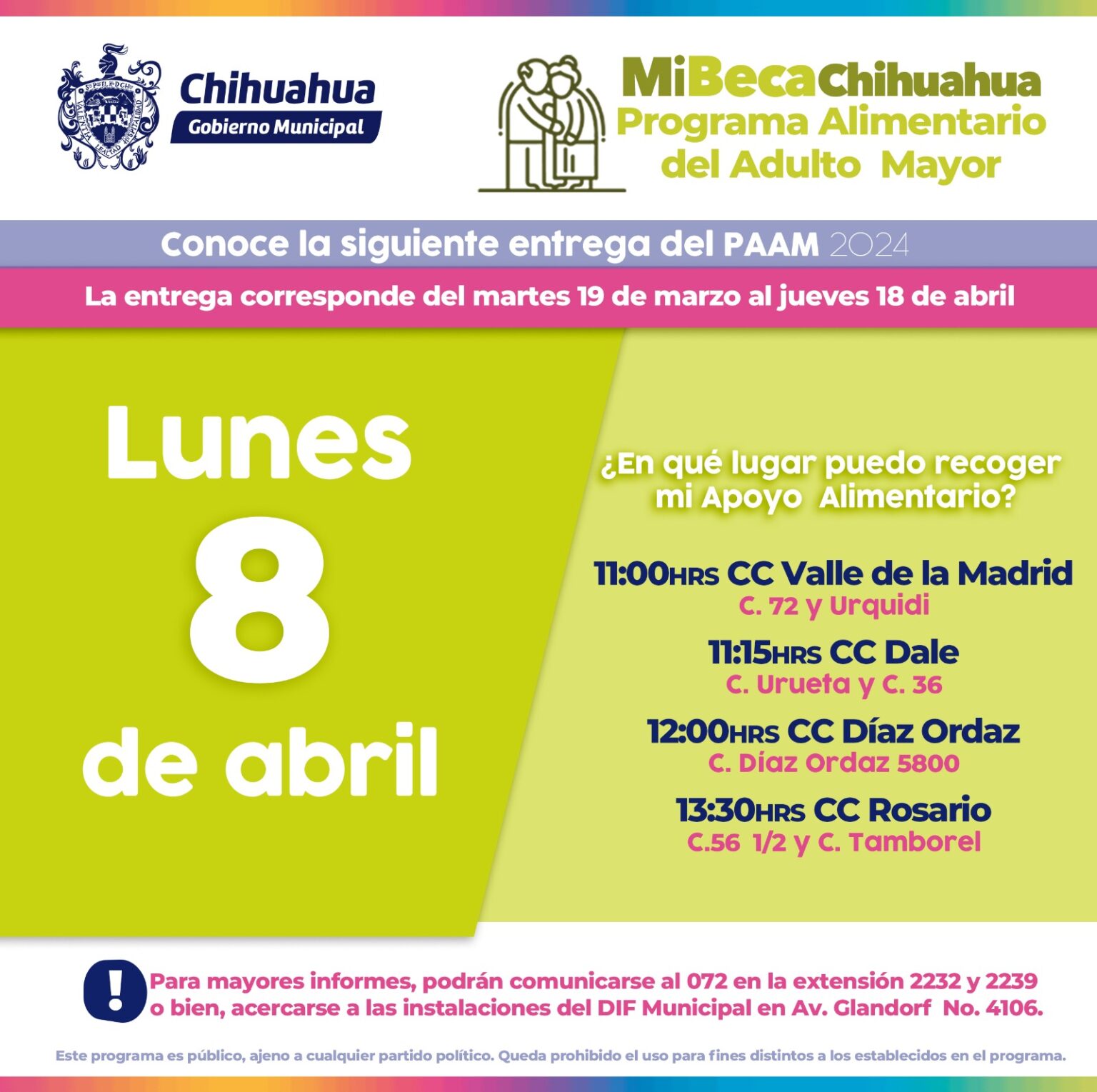 ESTE LUNES RECUERDA ACUDIR POR TU PAQUETE ALIMENTARIO PAAM