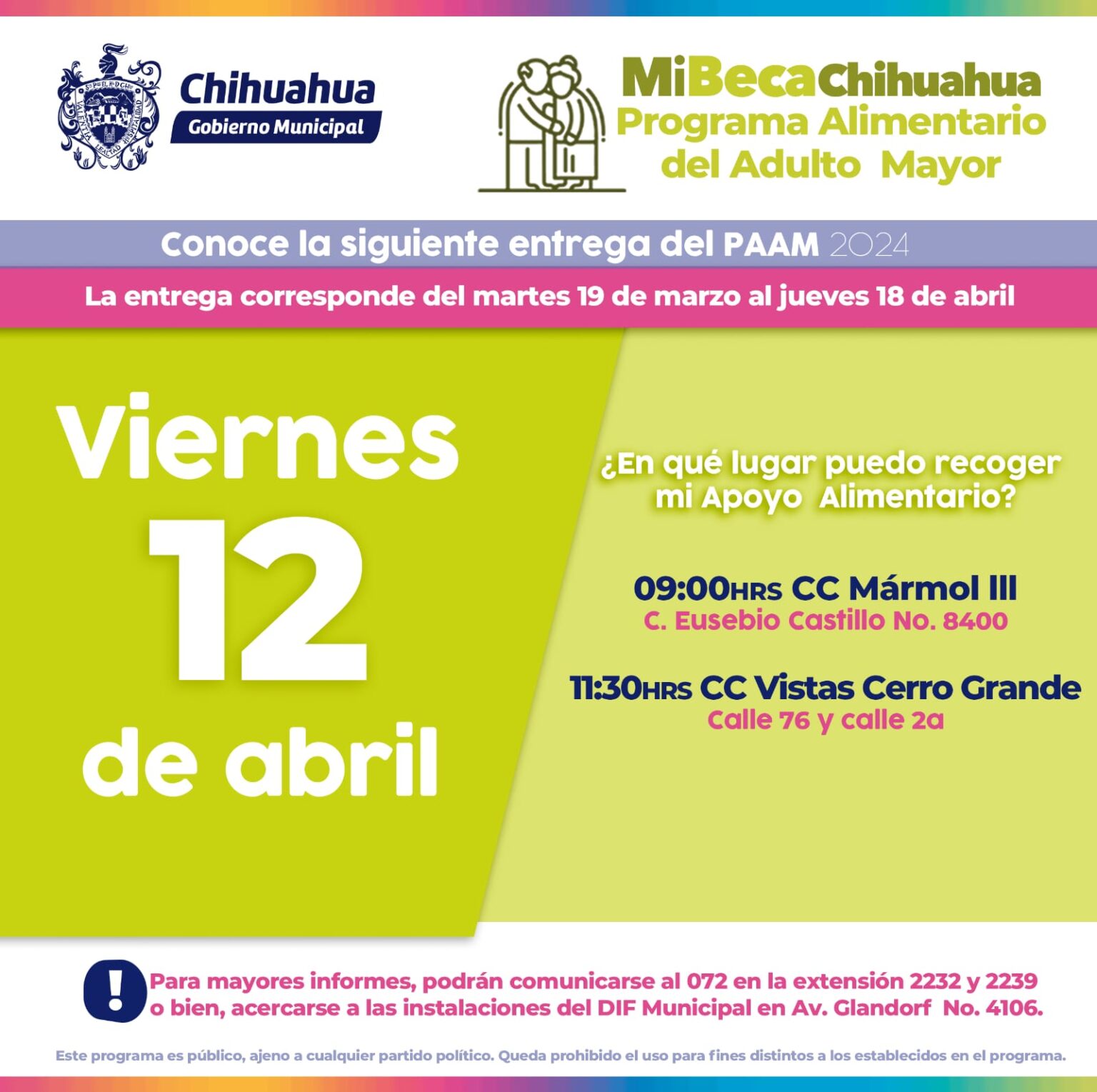 ABUELITOS: CONSULTA A DÓNDE PUEDES IR POR TU PAQUETE ALIMENTARIO ESTE 12 DE ABRIL