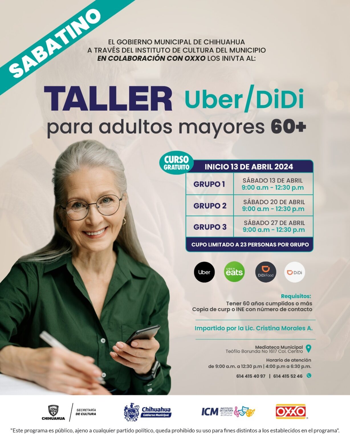 ABRIRÁN TALLER A ABUELITOS PARA APRENDER A USAR DIDI Y UBER