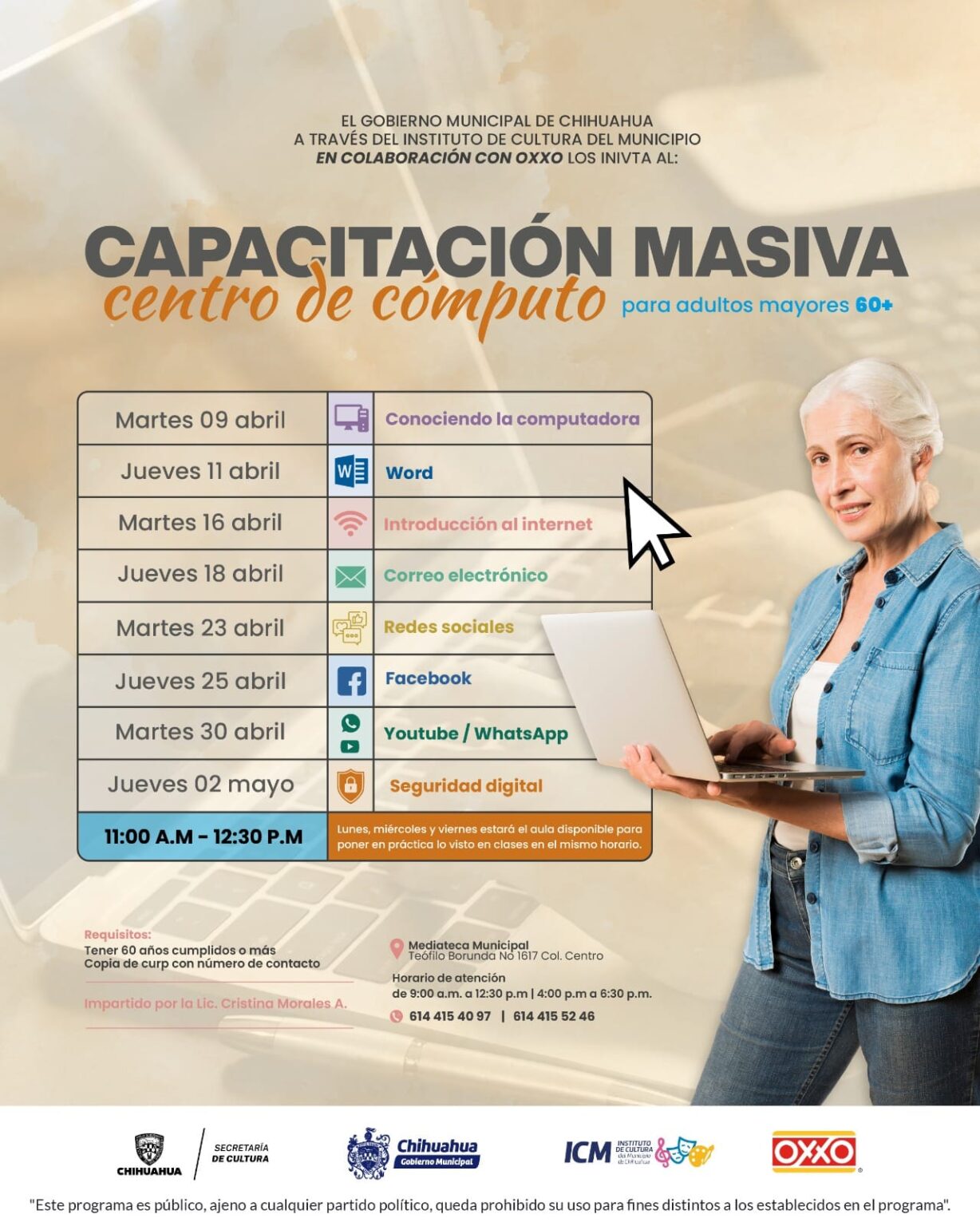 HABRÁ CAPACITACIÓN PARA ABUELITOS EN HERRAMIENTAS DIGITALES