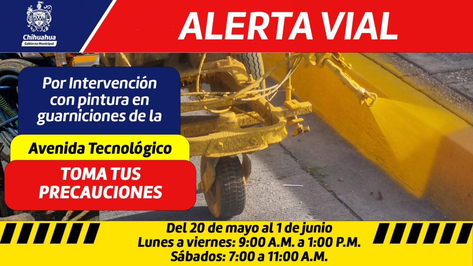 ALERTA VIAL: PINTARÁN GUARNICIONES EN LA TECNOLÓGICO