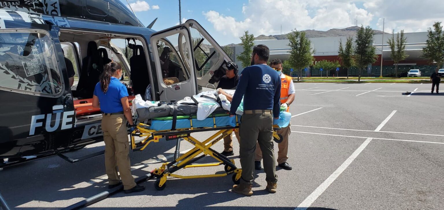 APOYA GOBIERNO DEL ESTADO CON TRASLADO AÉREO DE EMERGENCIA A JOVEN CON QUEMADURAS POR DESCARGA ELÉCTRICA