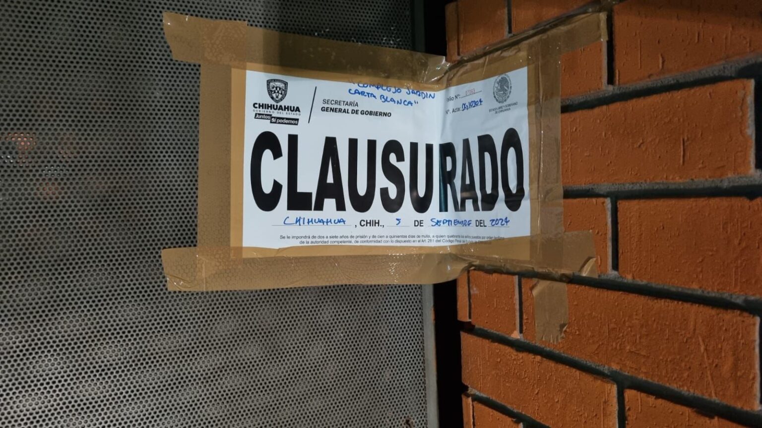 CLAUSURÓ GOBERNACIÓN ESTATAL 31 ESTABLECIMIENTOS EN LA RECIENTE SEMANA