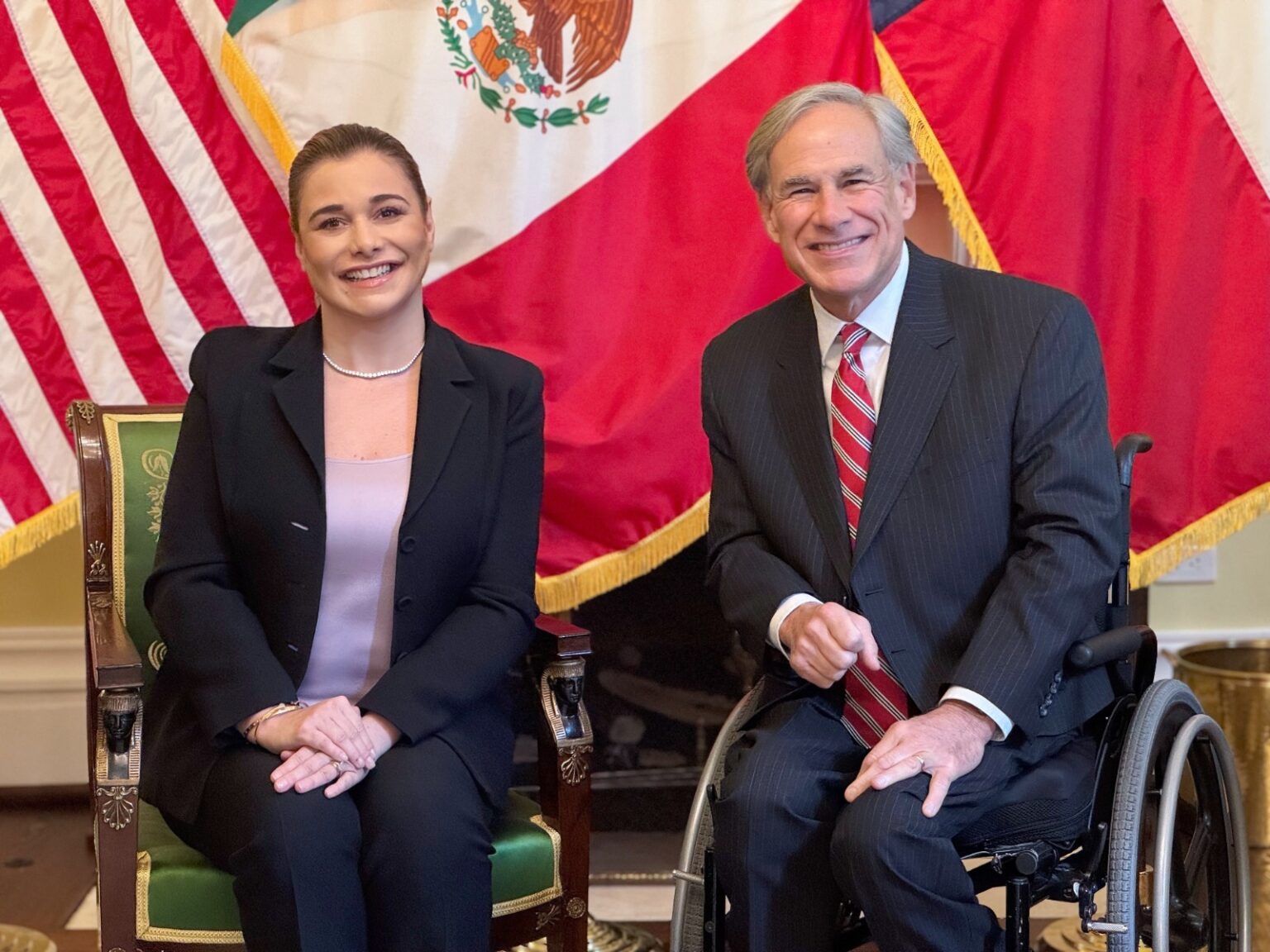 Maru Campos y Greg Abbott fortalecen relación bilateral entre Chihuahua y Texas