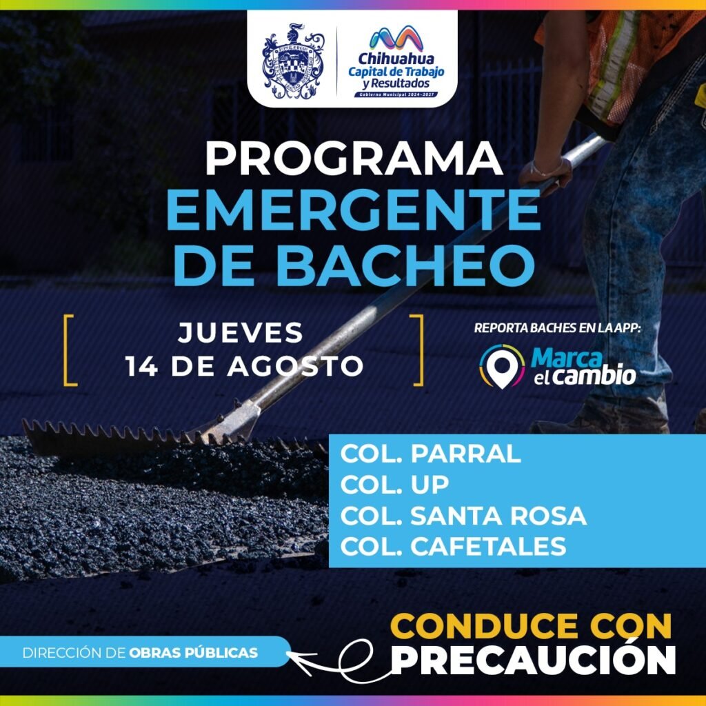 Atenderá Municipio con bacheo cuatro zonas este 14 de agosto