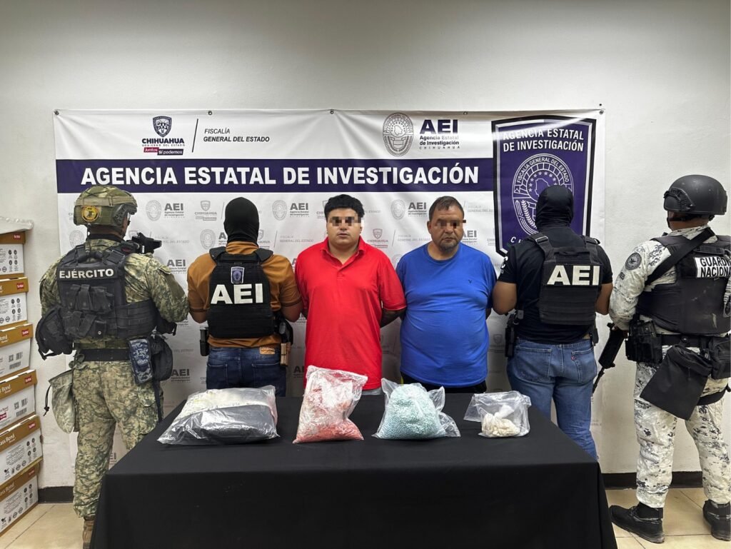 Captura FGE, Defensa y Guardia Nacional a dos hombres en posesión de ‘tusi rosa’, cocaína y fentanilo