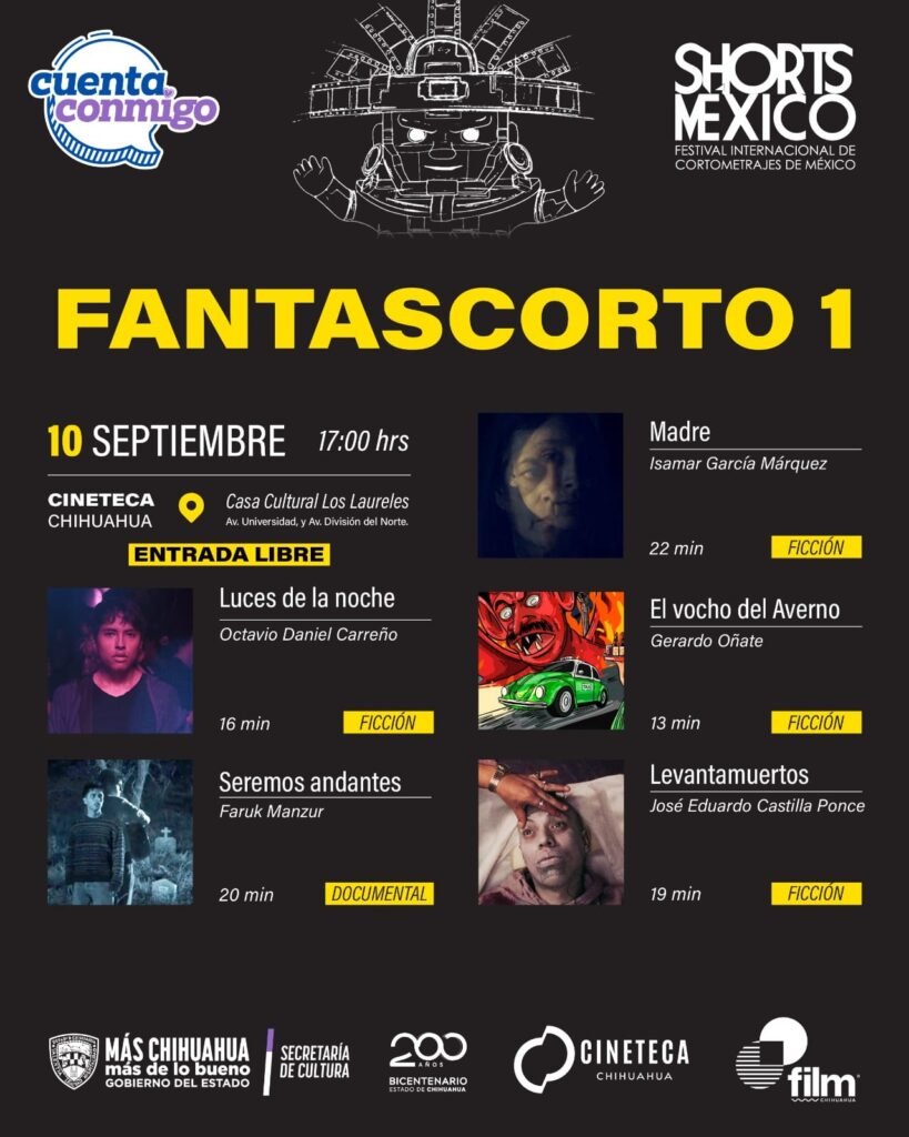 Anuncia Cineteca Chihuahua funciones del Festival Internacional de Cortometrajes de México en la capital