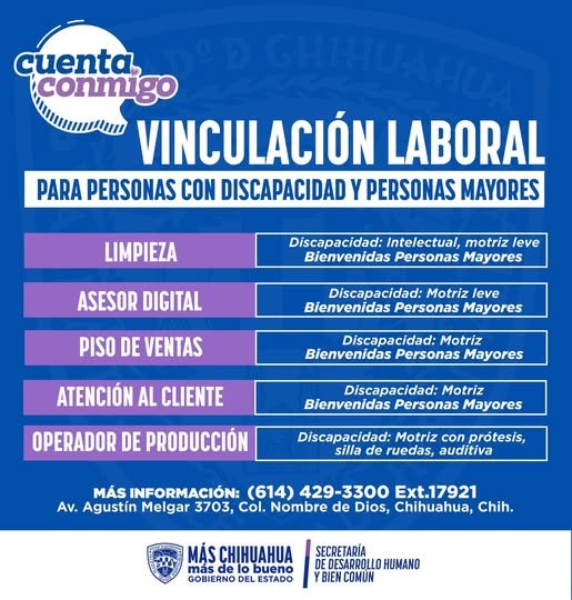 Anuncia Estado nuevas oportunidades laborales para personas con discapacidad y adultos mayores