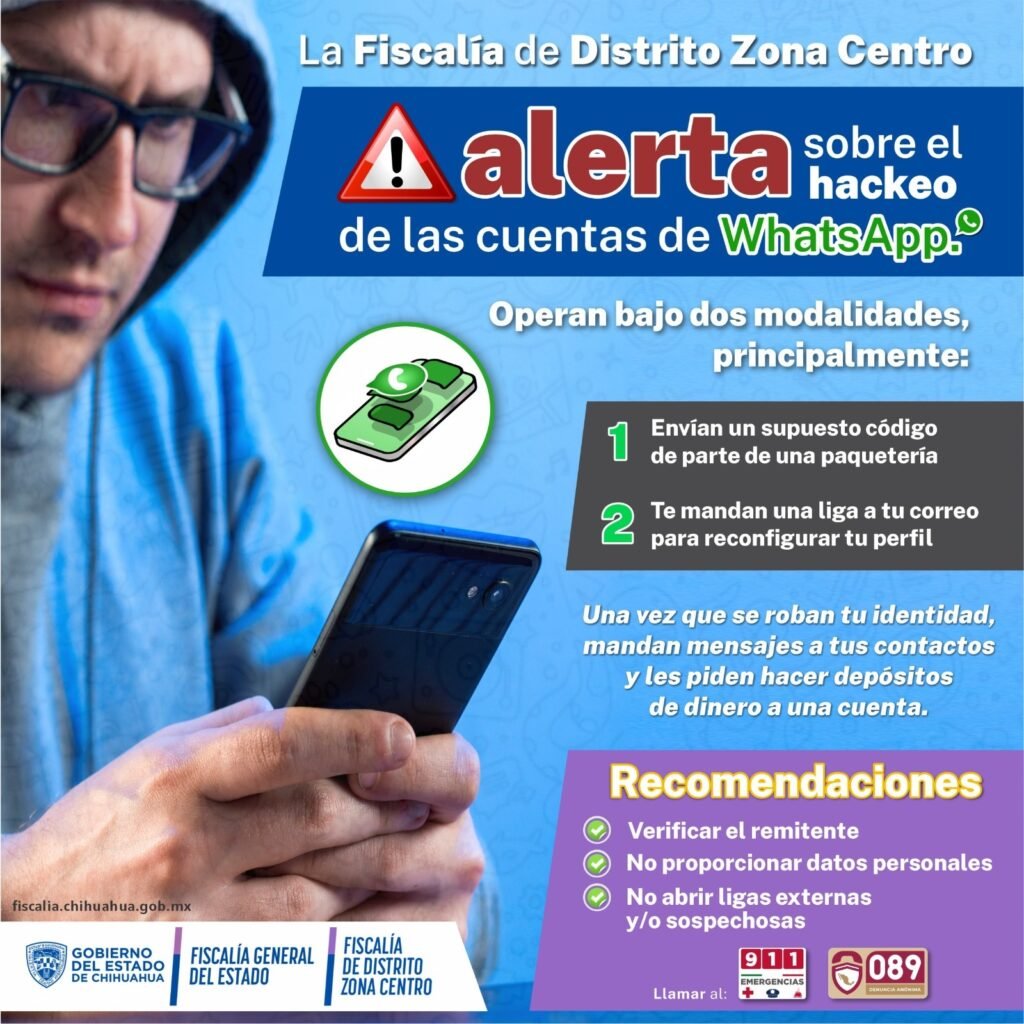 Emite Fiscalía recomendaciones para evitar hackeos de WhatsApp