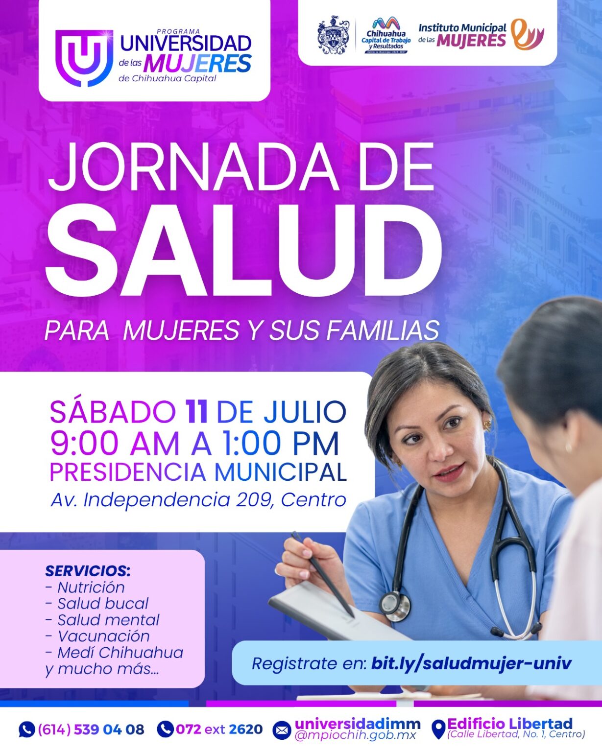 Invita Municipio a jornada de salud gratuita para mujeres en Presidencia Municipal