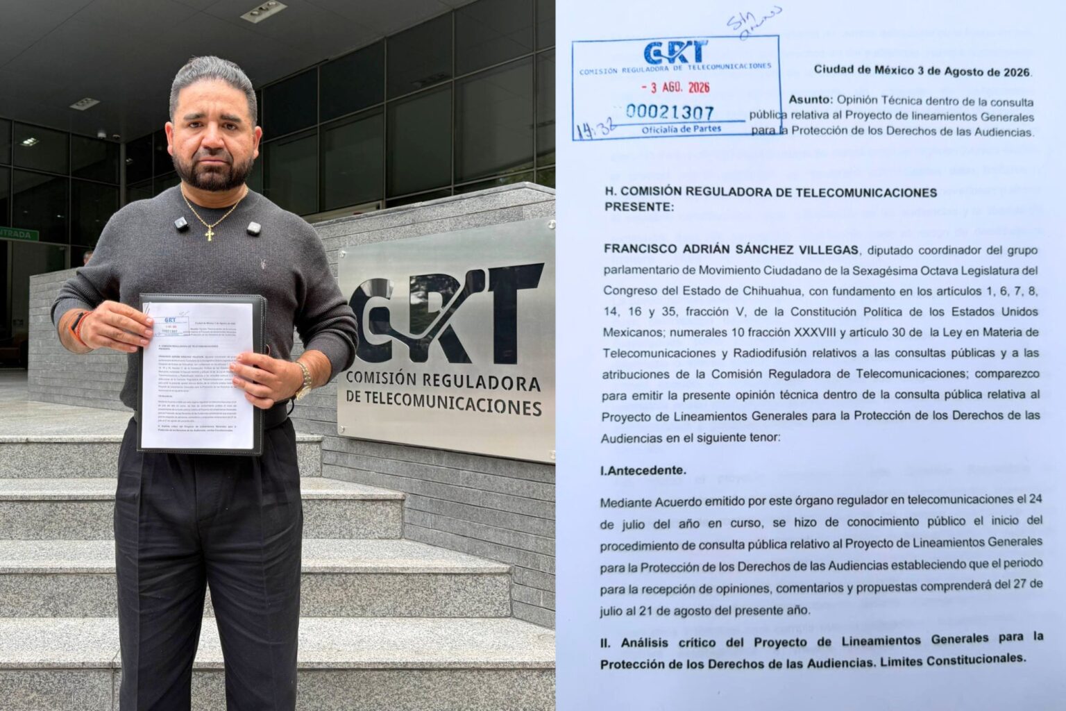 Impugna Francisco Sánchez la Ley Censura, demanda echar abajo lineamientos de los Derechos de las Audiencias