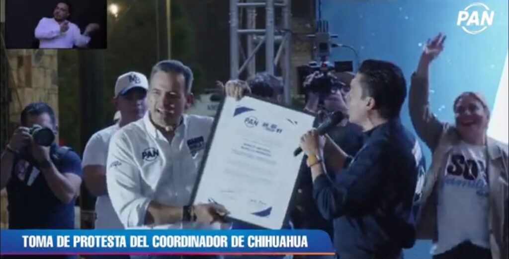 Marco Bonilla toma protesta como coordinador estatal del PAN ante miles de juarenses
