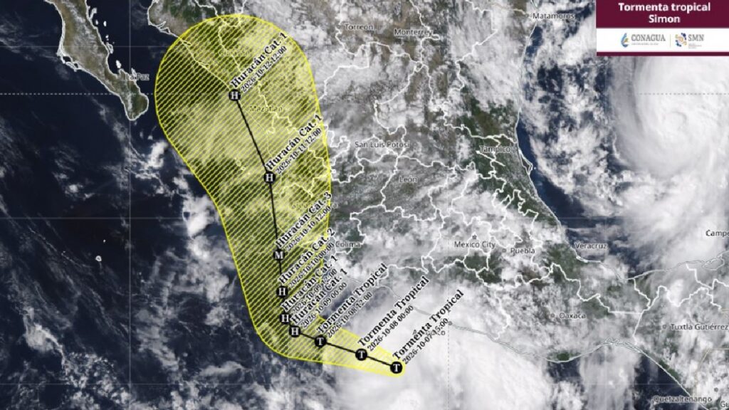 Tormenta tropical Simón podría convertirse en huracán categoría 3 durante los próximos días